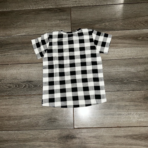 NWT Kate Quinn Black And Beige Gingham Short Sleeve Boxy Tee size 2T Or 4T. - Picture 6 of 7